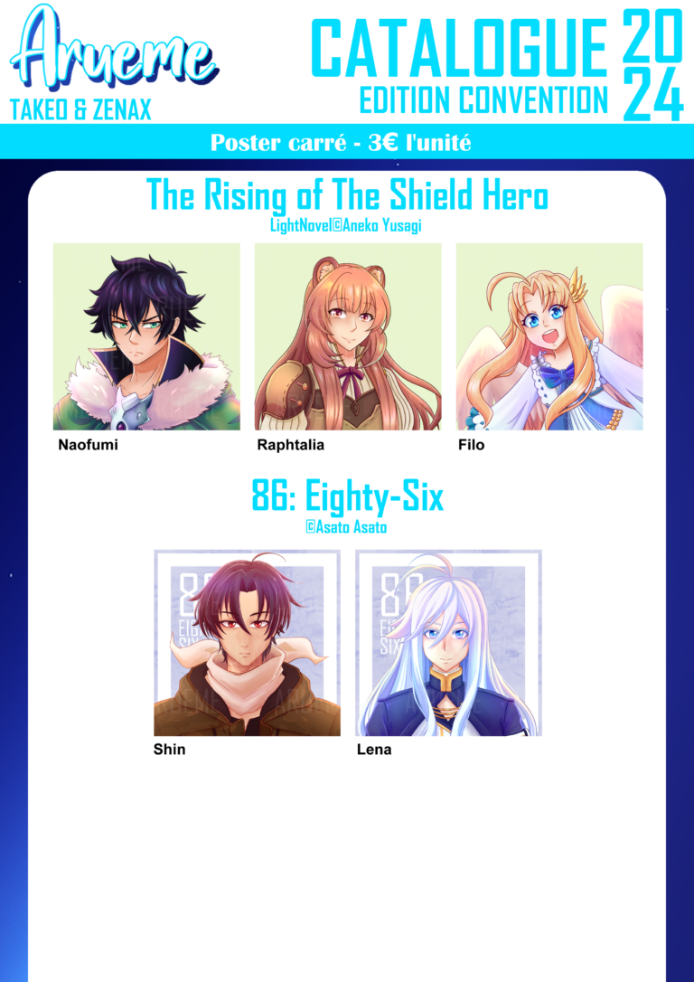 Poster Carré - The rising of the shield hero 86 Eighty Six