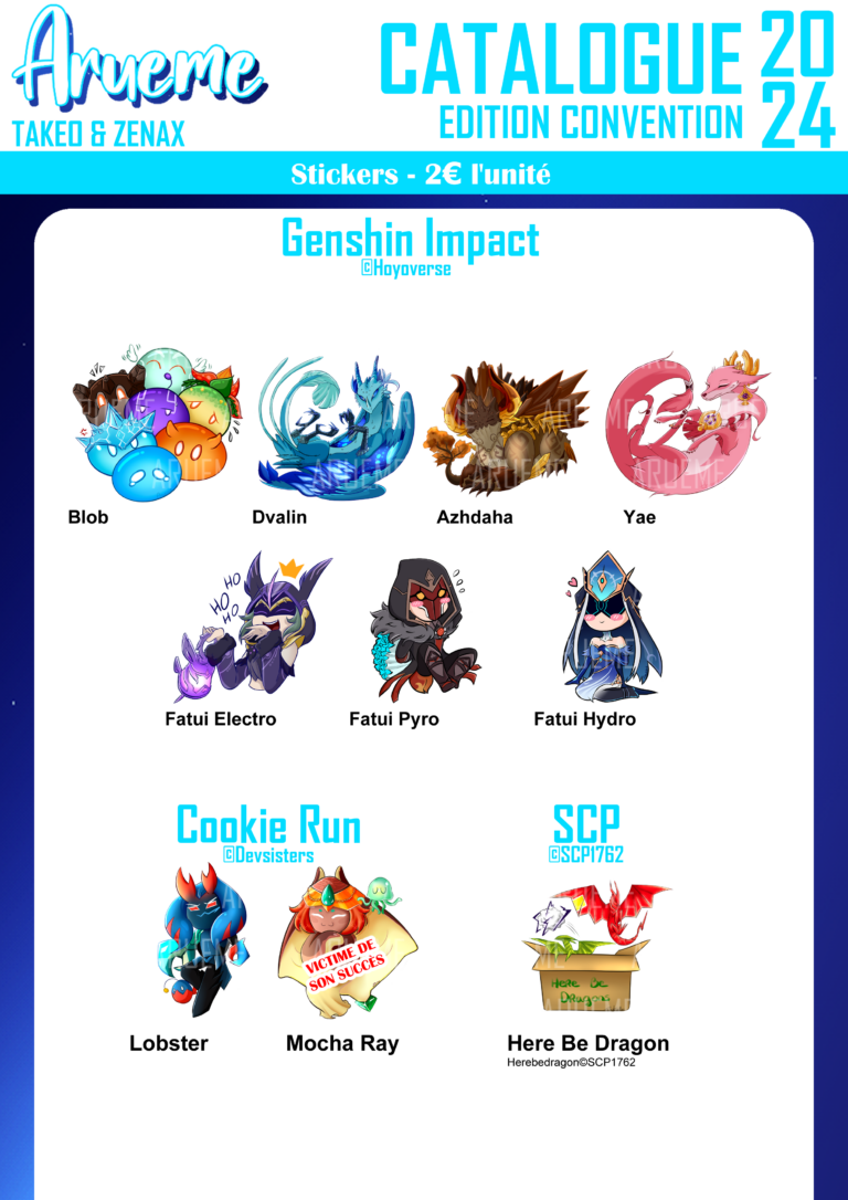 Stickers - Genshin Impact Cookie run SCP